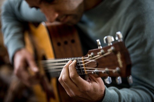 playing guitar